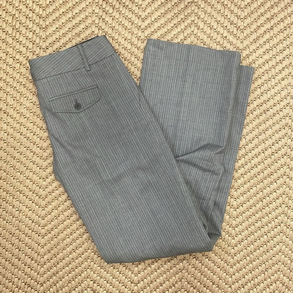 Club Monaco NWT Wool Wide Leg Vertical Striped Pants - Grey - 2